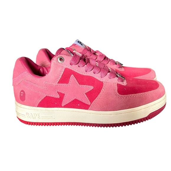 HOT Bape Bapesta Low M1 Pink SKU 1H70191004 Pink Mens